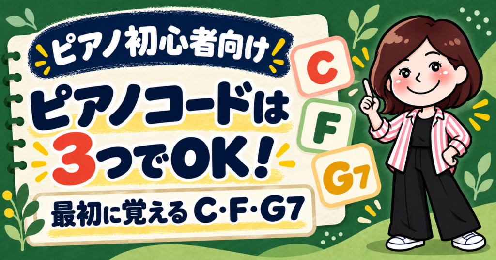 ピアノコードとは 初心者が最初に覚える3つのコード C F G7