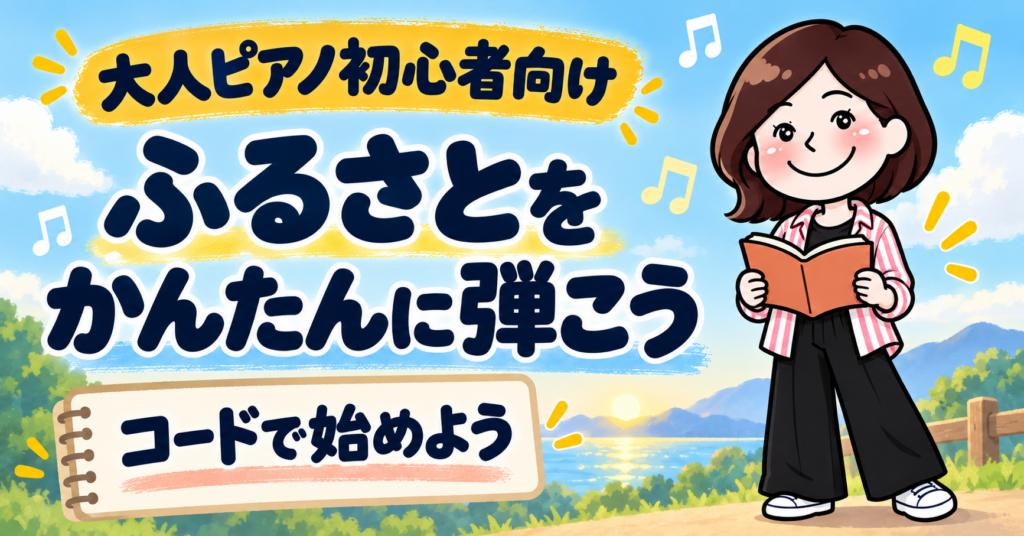 ふるさとをピアノで簡単に弾く方法 大人初心者はコードで始めよう