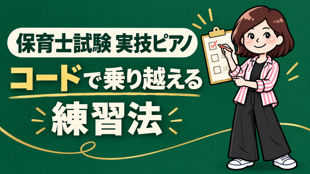 保育士試験実技ピアノをコードで乗り越える練習法のアイキャッチ